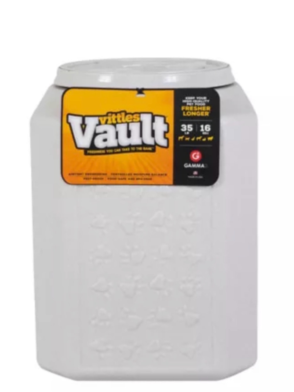 Vittles Vault® by GAMMA2 Paw Print Pet Food Container